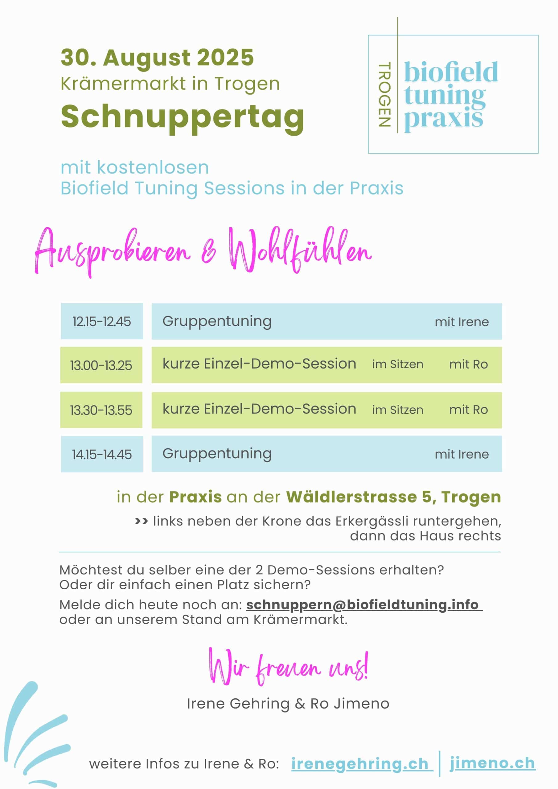 biofield tuning schnupper tag praxis trogen ro jimeno